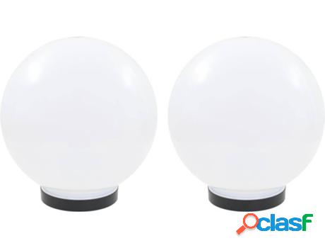 Set 2 Lámparas VIDAXL Blanco (24W - Plástico - 25 cm)