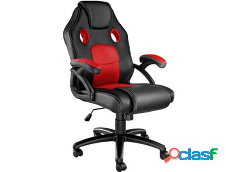 Silla De Oficina TECTAKE Racing Mike (Negro/Rojo - Cuero