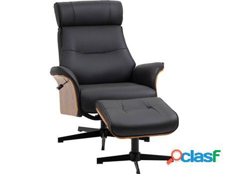 Sillón Relax HOMCOM 839-443V00BK 84x83x103 cm Negro