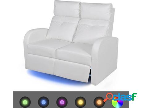Sillón VIDAXL Reclinable LED 243596 Cuero Artificial Blanco