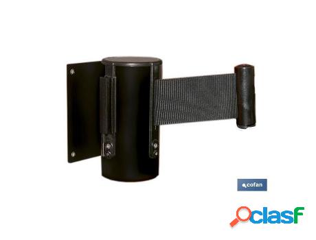 Soporte pared cinta extensible negra 2100 mm y anclajes