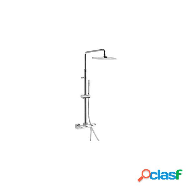 Termostatica conjunto ducha tres loft con flexo satin cromo