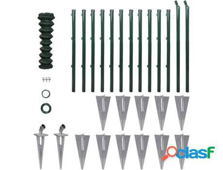 Valla VIDAXL Acero Verde (1,0x25 m)