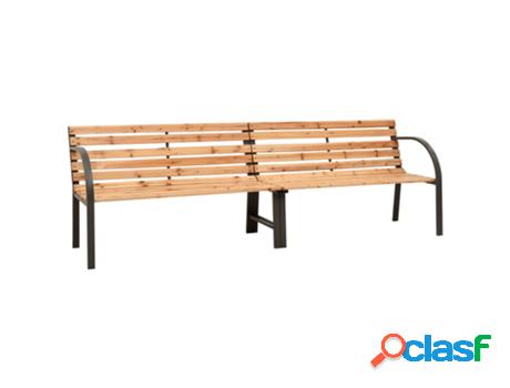 Vidaxl Banco Doble De Jardín 241 Cm Madera De Abeto Chino