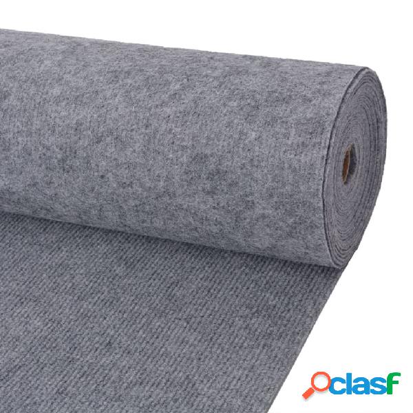vidaXL Alfombra para eventos estriada gris 1,2x15 m
