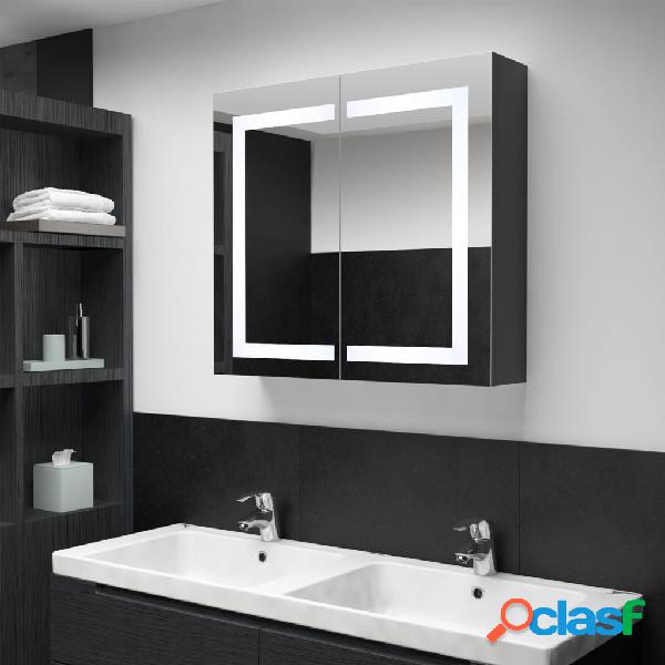 vidaXL Armario de cuarto de baño con espejo y LED