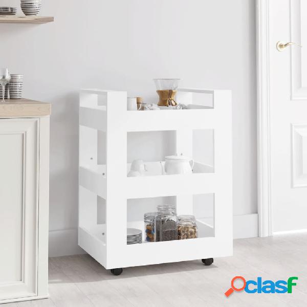 vidaXL Carrito de cocina madera contrachapada blanco