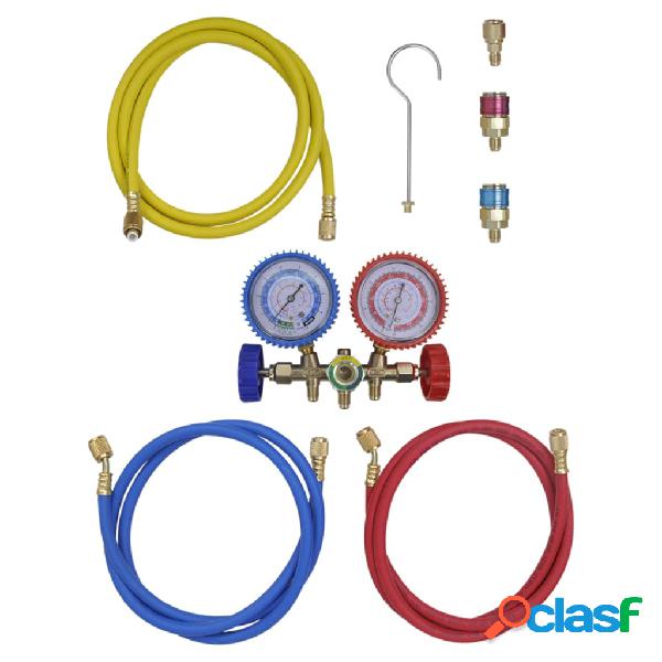 vidaXL Conjunto de manómetro de dos vías para aire