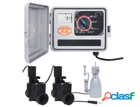vidaXL Controlador riego con sensor de humedad y válvula