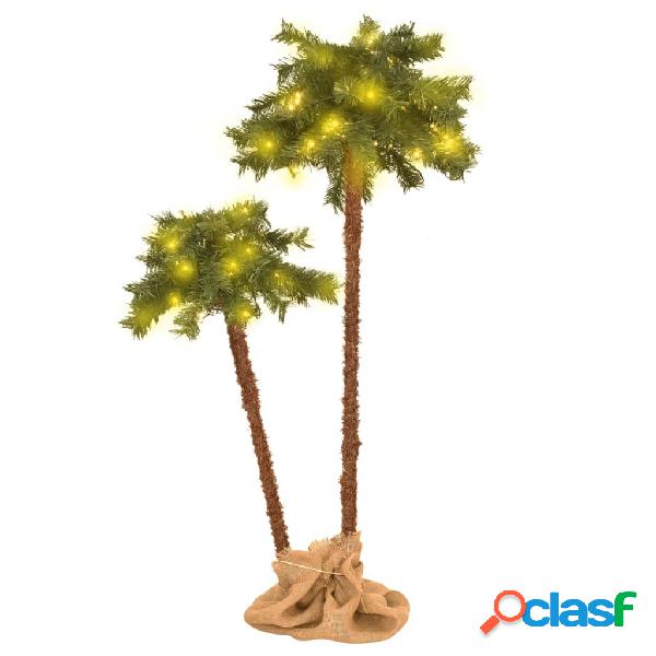 vidaXL Palmera artificial doble con LED 90 cm y 150 cm