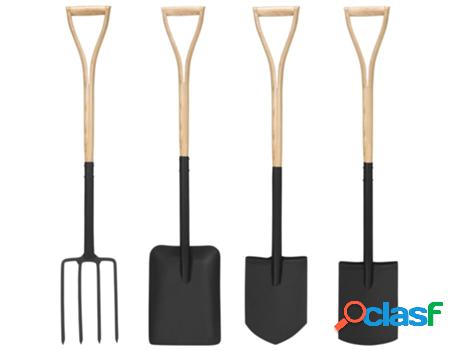 vidaXL Set de herramientas de jardín 4 pzas agarre YD
