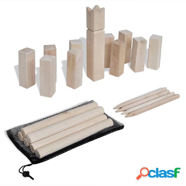 vidaXL Set de juego de cubos Kubb de madera