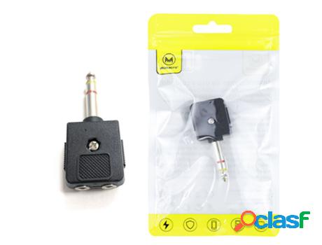 Adaptador Splitter Jack 6.3Mm M Para 2X Jack 3.5Mm F Mimacro
