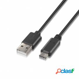 Aisens Cable Usb 2.0 3a Tipo Usb-c/m-a/m Negro