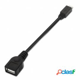 Aisens Cable Usb 2.0 Otg, Tipo Micro B/m-a/h, Negro,