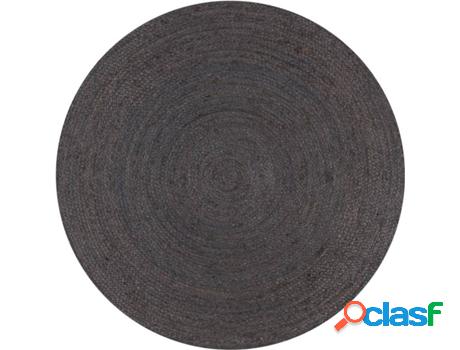 Alfombra VIDAXL Hecho a Mano Circular (Gris - Yute - 12 cm)