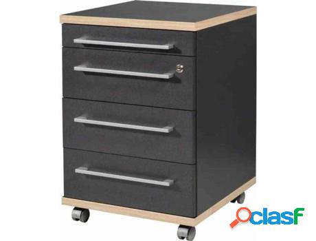 Archivador GERMANIA Ruedas Dobles Gris (42x45x60 cm - Madera