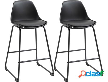 Bancos de Bar HOMCOM 835-769V00BK 43x43x97.5 cm Negro