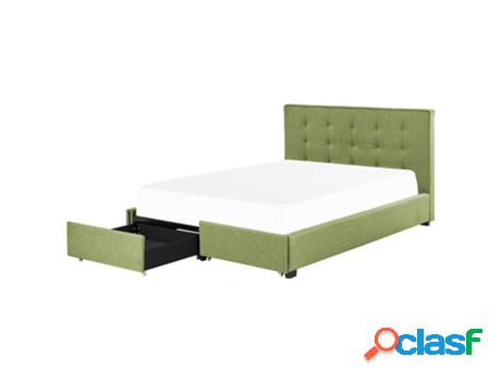 Cama Con Almacenaje BELIANI De Poliéster Verde 180 X 200 Cm