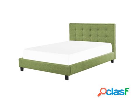 Cama Con Somier BELIANI De Poliéster Verde 160 X 200 Cm