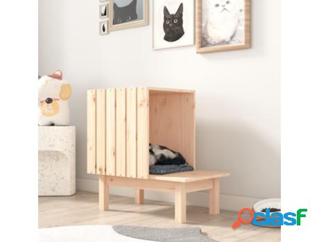 Cama para Gatos VIDAXL (60 x 36 x 60 cm - Madera - Marrón)