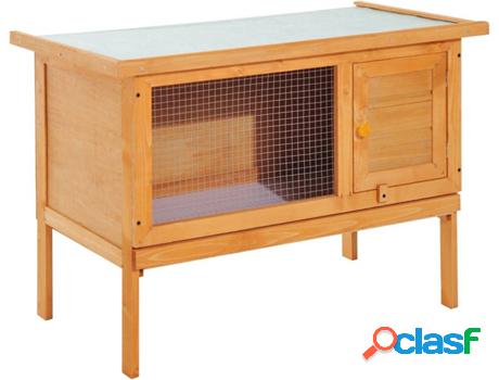 Caseta para Conejos PAWHUT (Marrón - 90x45x65cm - Madera)