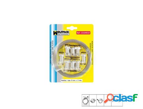 Cinta abrazadera cortar zincada 8 mm. x 3 m. con 8 tornillos