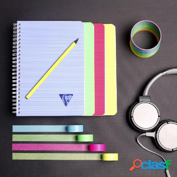Clairefontaine Cuadernos con espiral Linicolor A5 90 hojas