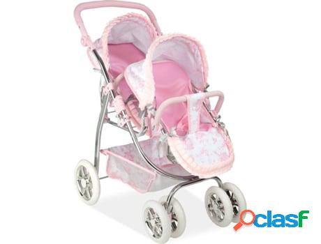 Coche de Muñecas ARIAS Classic Paris Coche Gemelar Rosa 77