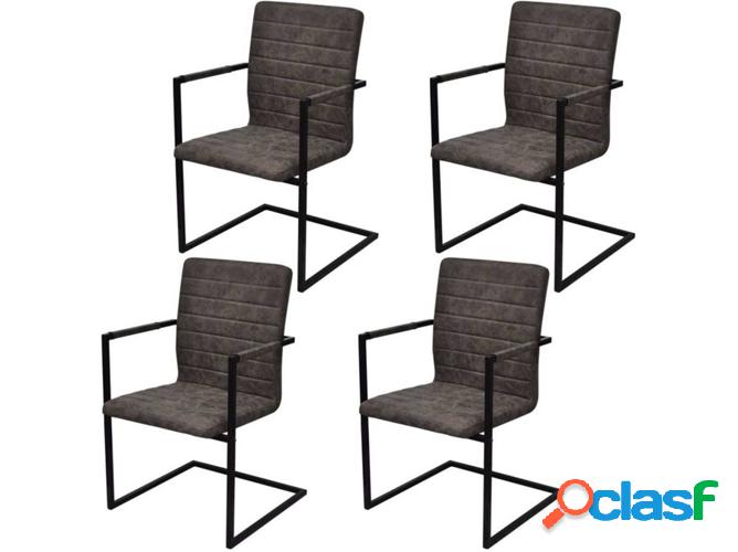 Conjunto 4 Sillas de Comedor VIDAXL 272413 Cuero Artificial