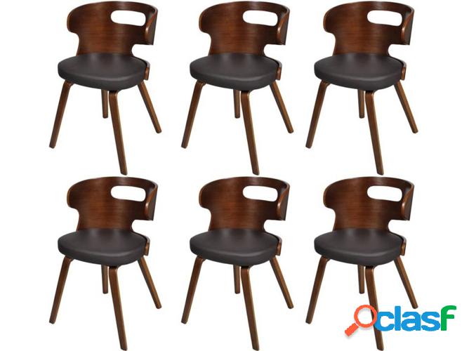 Conjunto 6 Sillas de Comedor VIDAXL 270042 Cuero Artificial