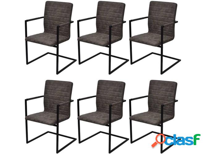 Conjunto 6 Sillas de Comedor VIDAXL 272414 Cuero Artificial