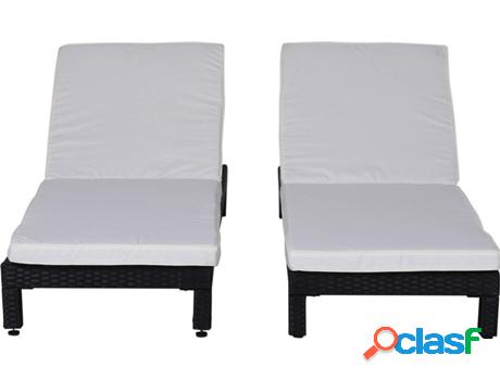 Conjunto de 2 Tumbonas OUTSUNNY 862-019BK