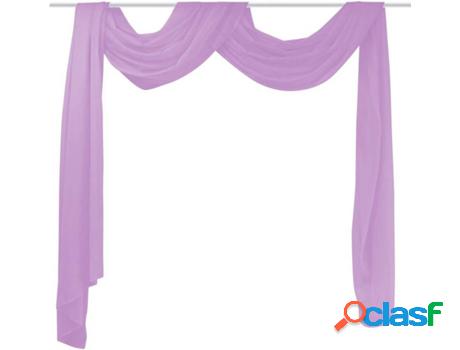 Cortina de Gasa VIDAXL (Lila - 140x600 cm)