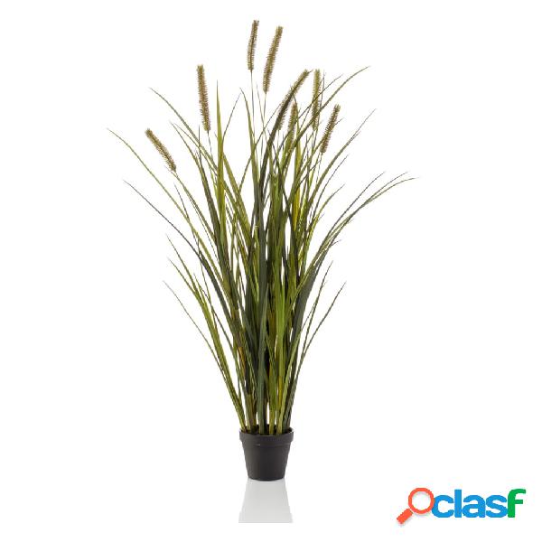 Emerald Hierba de totora artificial en maceta 100 cm