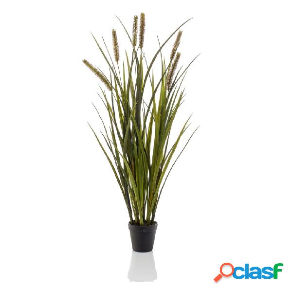 Emerald Hierba de totora artificial en maceta 85 cm