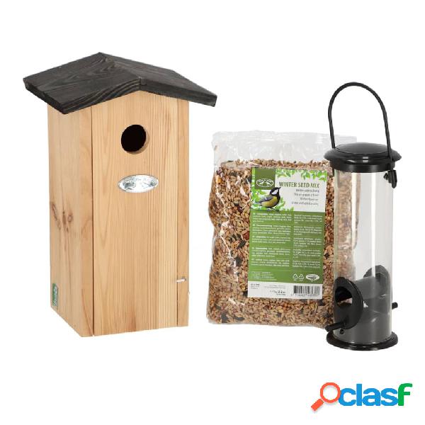 Esschert Design Juego completo de comedero para pájaros