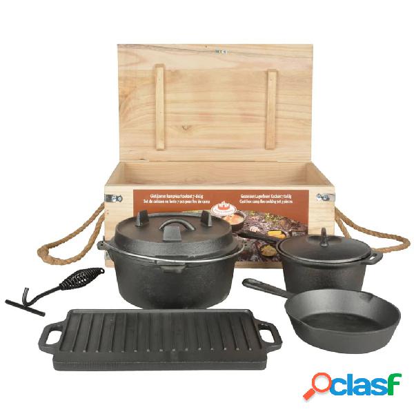 Esschert Design Juego de cocina de camping 7 piezas FF240