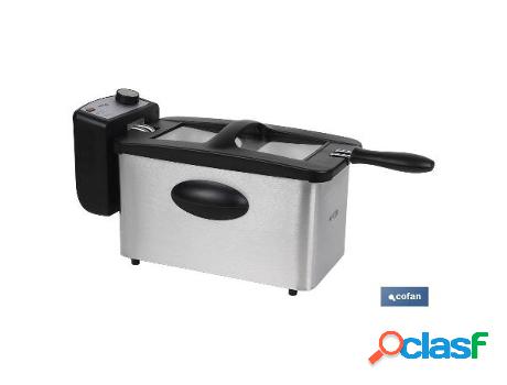 Freidora electrica acero inoxidable 3l 2000w modelo riaza