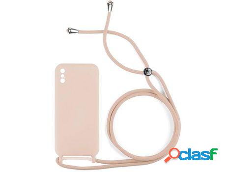 Funda ACCETEL para iPhone XS Max Gel con Cordón Rosa Pastel