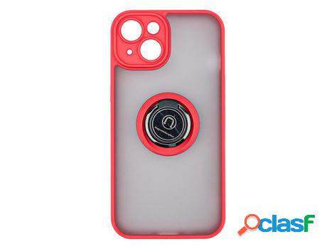 Funda ACCETEL por Apple iPhone 14 Gel Bumper con Anillo Rojo