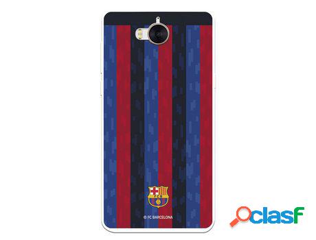 Funda Para Huawei Y6 2017 Del Fc Barcelona Fondo Rayas