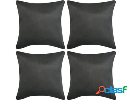 Fundas de Cojín VIDAXL Poliéster 4 Uni. (Gris - 50x50 cm)