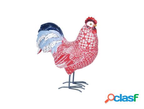 Gallo Adornos en Rojo Figuras Animales Colección Rústico