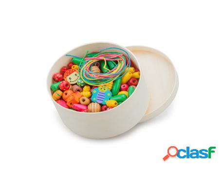 Jogo de Mesa NEW CLASSIC TOYS Wooden Lacing Beads - Small