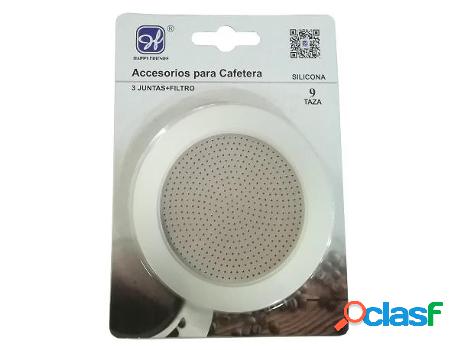 Juntas cafetera silicona 9 tazas + filtro blister 3