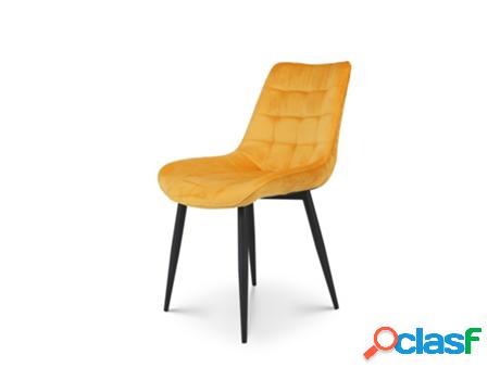 KOSMI - Conjunto de 2 cadeiras de mostarda estilo