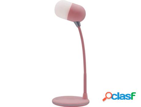 Lampara Klack Led con Cargador Wirelles y Altavoz L4 Rosa