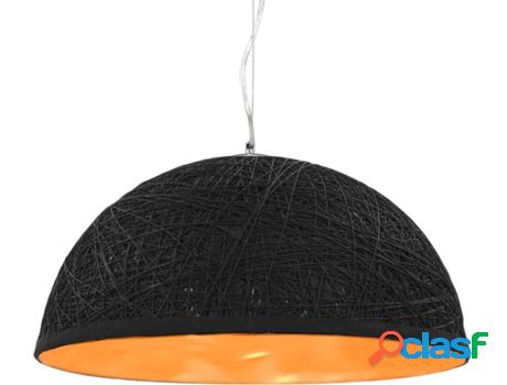 Lámpara de Suspensión VIDAXL Negro y Dorado 50 (40W - E27