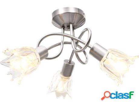 Lámpara de Techo VIDAXL Vidrio Tulipa (120 W - 3 Un)